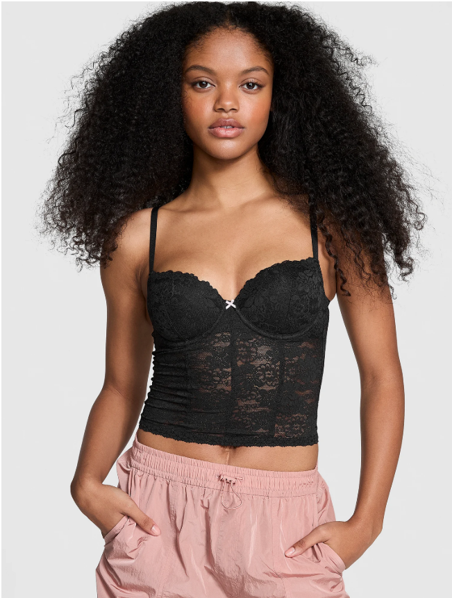 Top pink  estilo corsé balconette sin forro Wink M